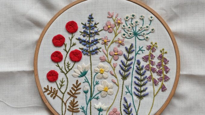 découvrez notre collection d'embroderies florales, alliant délicatesse et créativité pour sublimer vos vêtements et accessoires.